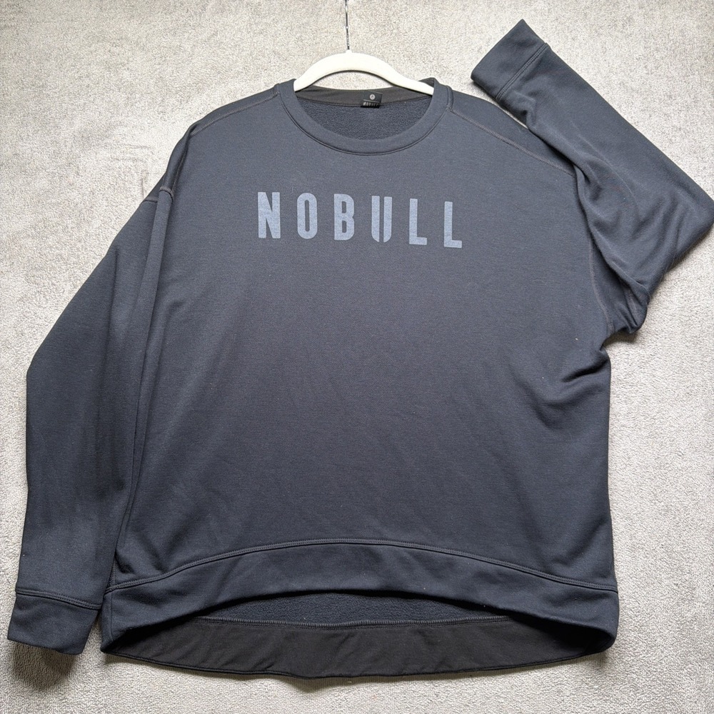 NOBULL Men's Black Crewneck Sweatshirt Athletic Training Pullover Size Large